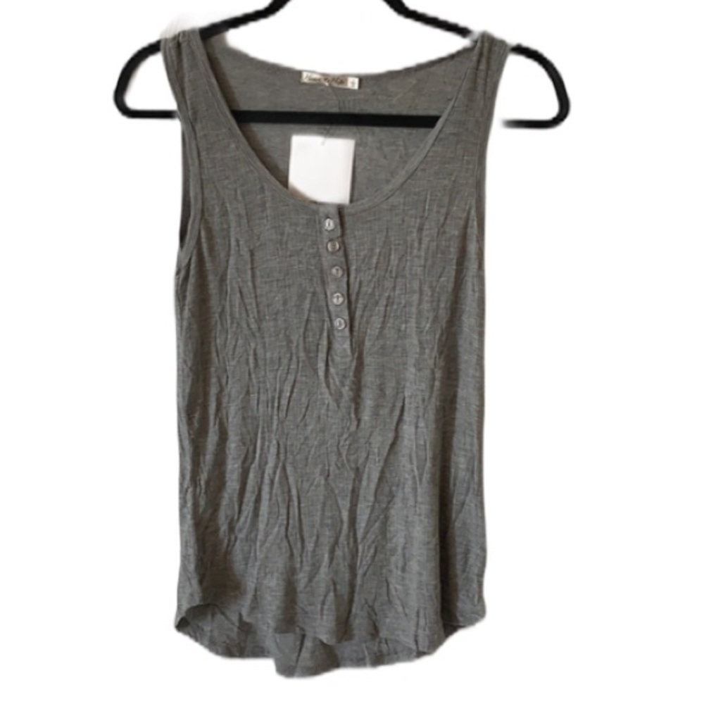 NWT JLUXLABEL Grey Button Tank Top